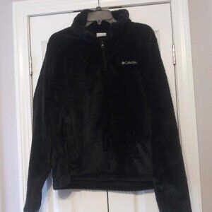 Columbia Black Textured Fuzzy Soft Jacket  Warm Sz XL
